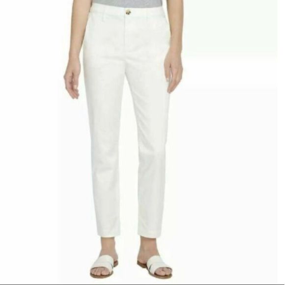 Nautica Womens Pants White Tencel Ankle size 12 - Picture 1 of 7